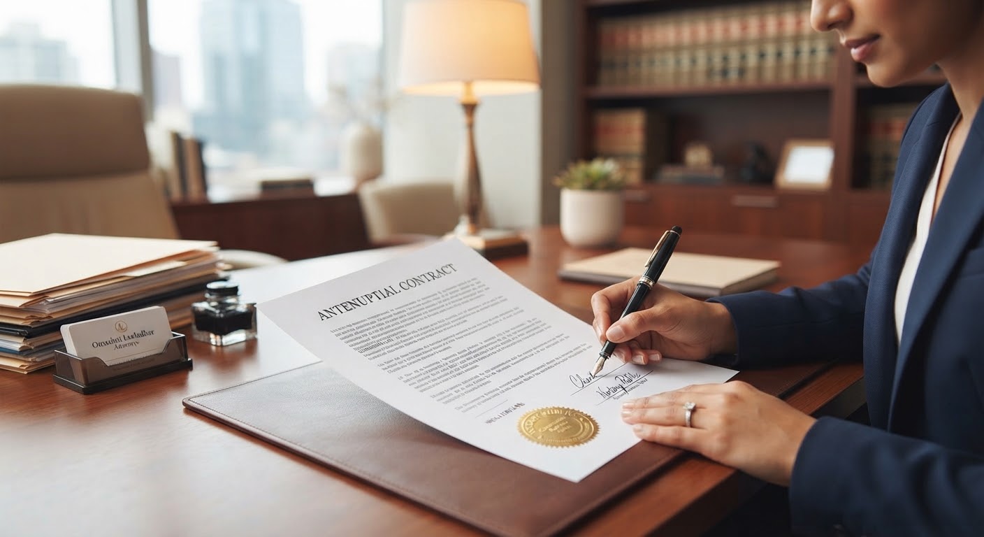 A legal contract with a notary seal being signed