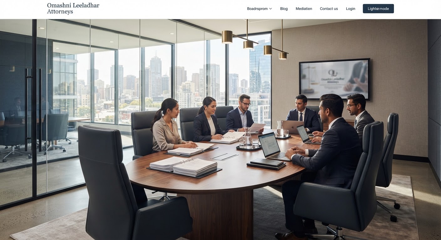A glass-walled executive boardroom